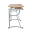 Bureau d'ordinateur compact avec tablette latérale et panneau de clavier, cerisier