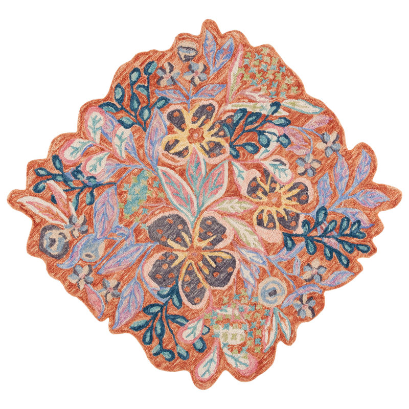 Jardin Hand Tufted Wool;Cotton Floral Indoor Rug, Round 3'