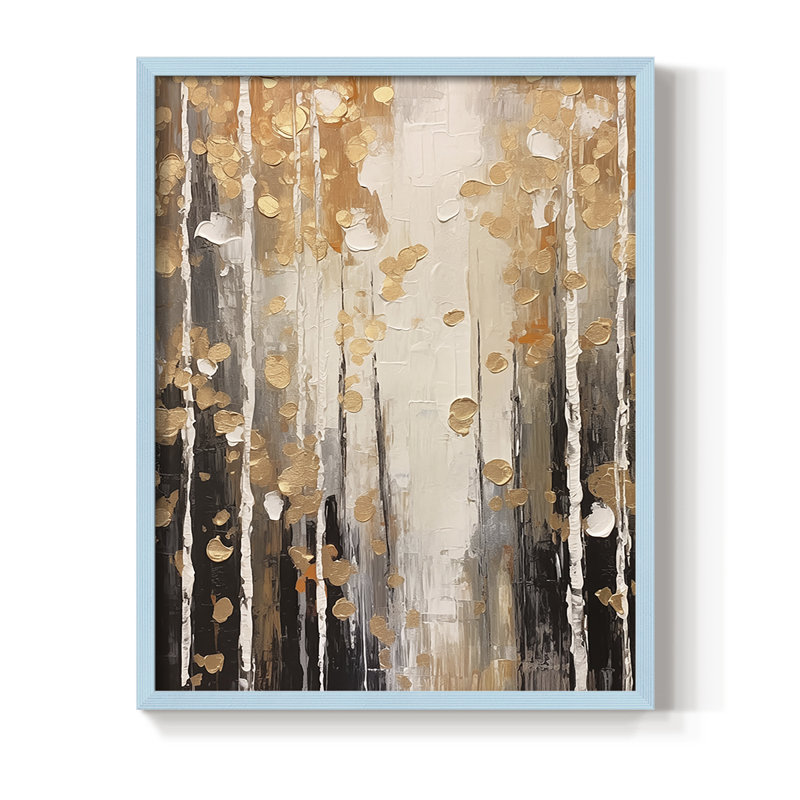 Impression encadrée FLORAL Series DCCXIX - bois massif, Bleu, H 21 po x l 17 po