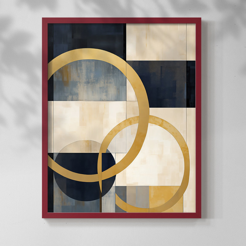 ABSTRACT Series DLXII - Impression encadrée de qualité supérieure - Prêt à accrocher - Aucun clou requis, Rouge