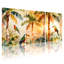 Palmiers, palmiers tropicaux et perroquets, ensemble de 3 impressions sur toile-189446180