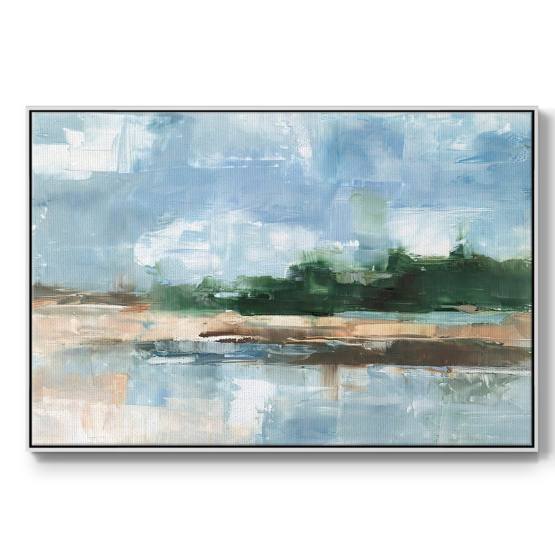 Tropical Shore I, reproduction d'art sur toile, H 17 po x l 25 po x P 2 po, Blanc