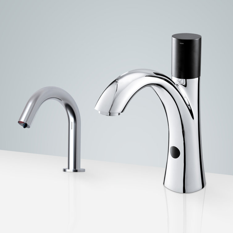 Automatic Sensor Faucet and Soap Dispenser for Hands Free Bathroom Convenience