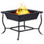 Gelantipy Fire Pit Black 42x42x45 cm Steel