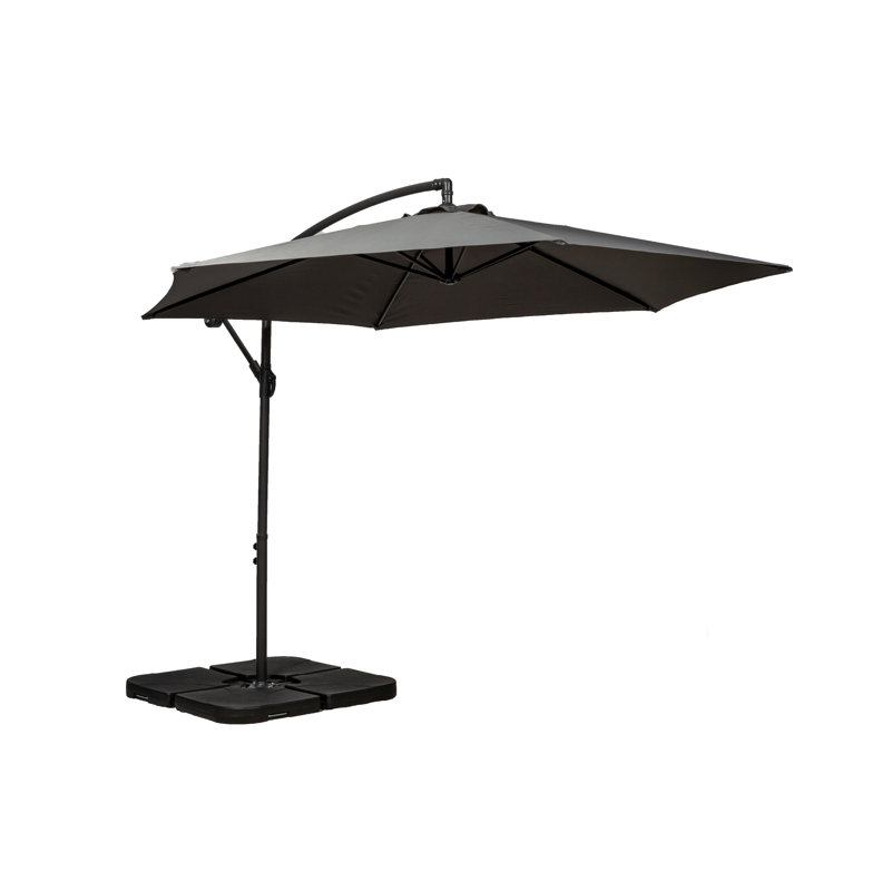 Oyster 3m Standard Cantilever Over Hanging Powder Coated Parasol with Cross Stand This parasol is made using Polyester Fabric which has a Weather-Proof Coating & UPF Sun Protection Level 50