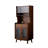 39.37"Solid Wood Pine Tempered Glass brown Sideboard