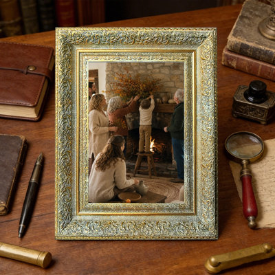 11" x 14" Antique Gold 3 PCS Heritage Style Picture Frame for Graduation Photo Display