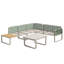 Outdoor Sofa Set 6-Piece, Corner Design With Table & Coffee Table, Grey Cushions