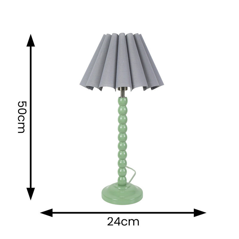Asayo Wood Table Lamp, Grey, Green, Yes