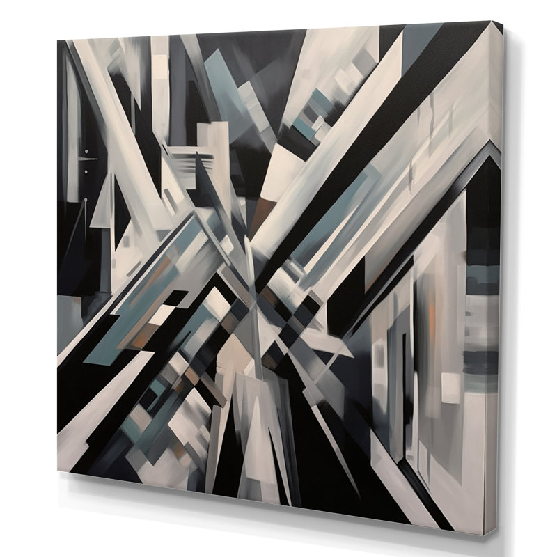 Mid Century Chromatics V sur toile, H 16 po x l 16 po x P 1 po, Toile tendue