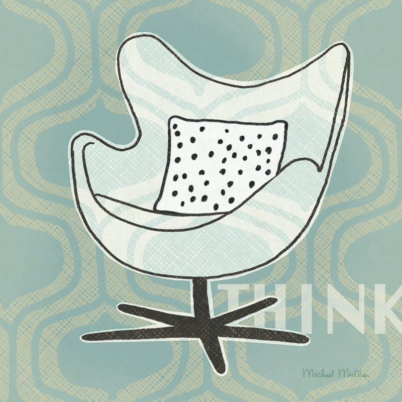 Retro Chair II Think by Michael Mullan - Wrapped Canvas Print, 30cm H x 30cm W x 3.8 cm