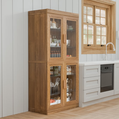 Armoire de rangement pour garde-manger de 62 po avec portes réglables en verre Trumann