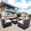 Leggat Rattan Wicker 6 - Person Seating Group with Cushions