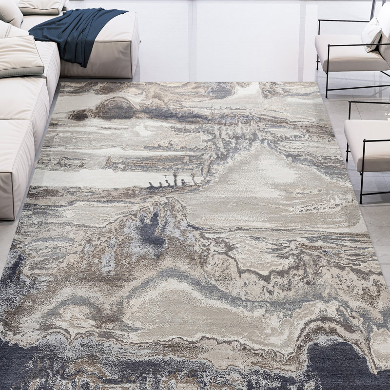 Tapis rectangulaire noué à la main, Rectangulaire 8 pi x 10 pi