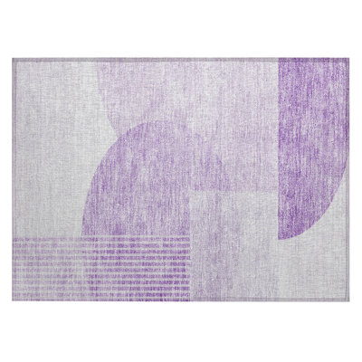 Washable Geometric Indoor / Outdoor Rug
