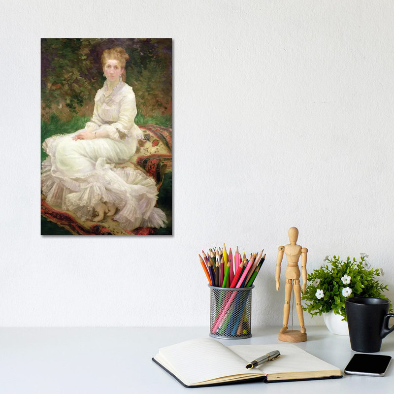The Woman In White, C.1880 by Marie Bracquemond - Wrapped Canvas Painting, 30.48cm H x 20.32cm W  x 1.91cm D
