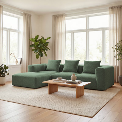 Vector 4 Seater Modular Corner Sofa Fabric 301cm L Shaped Sectional