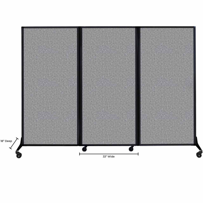 Cloison pliante 5 pi 10 po, H 88 po x L 100 po, Gris clair