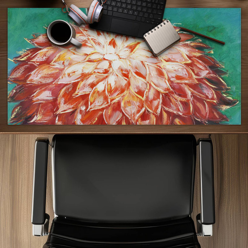 Abstract dahlia flower - 15.75"x31.50" Desk mat