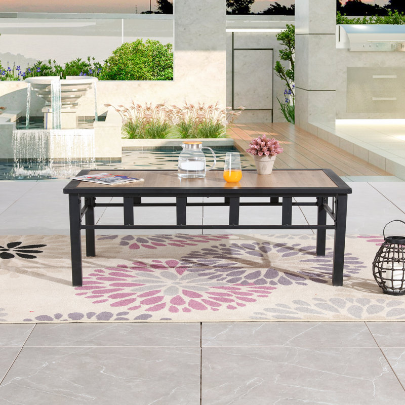 Torpoint Rectangular Metal Outdoor Coffee Table , 46.5'' in. W 25.2'' in. D