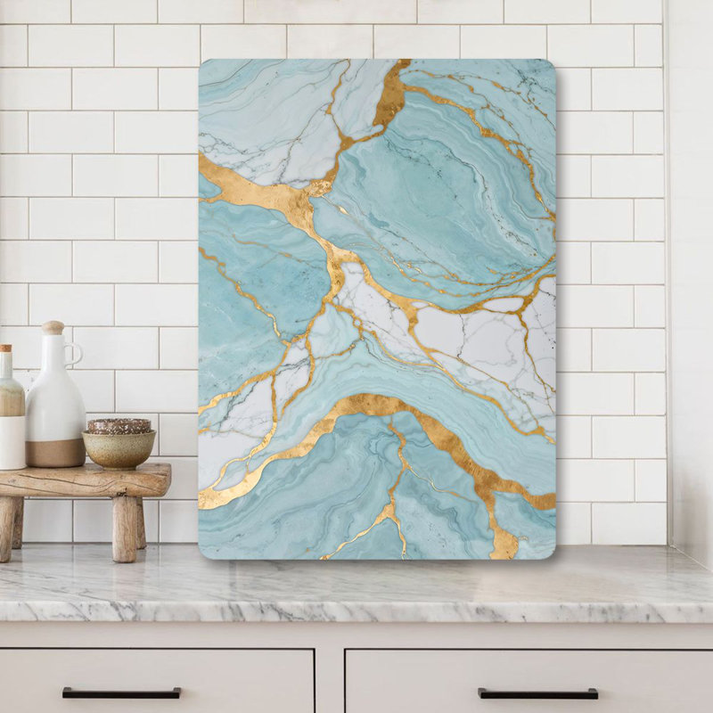 Tempered Glass Cutting Board, 7.9 x 11.8 inches | 100% Antibacterial, Easy-Clean Surface, Non-Slip Silicone Feet | Perfect for Food Prep & Serving, Durable & Stylish Kitchen Essential, Not Dishwasher Safe