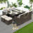 Rectangular 6 - Person 70.87'' Long Fire Pit Table Dining Set With Cushions-1858732806