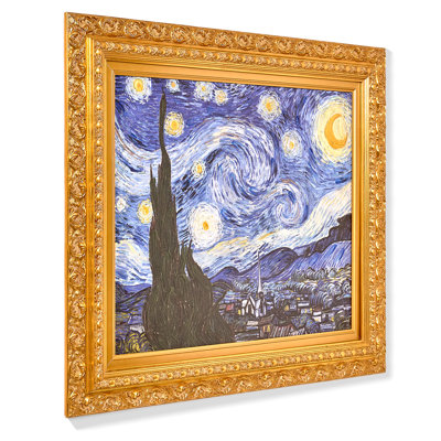 Charlton Home®, reproduction encadrée de nuit étoilée encadrée par Vincent van Gogh