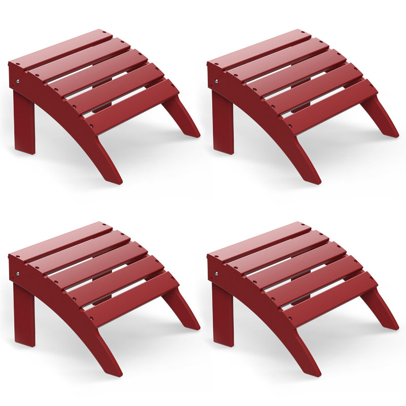 Ensemble de 4 repose-pieds Adirondack Hdpe Classic, Rouge