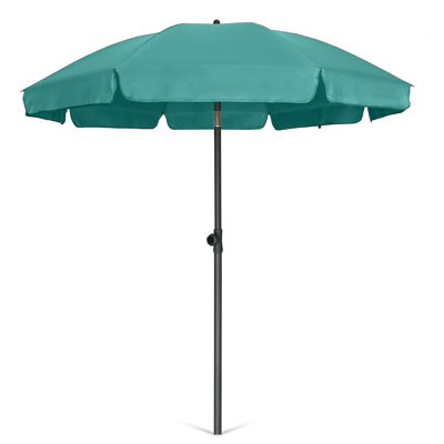 Parasol de marché de 6,5 pi avec inclinaison et poteau en acier pour patio, piscine