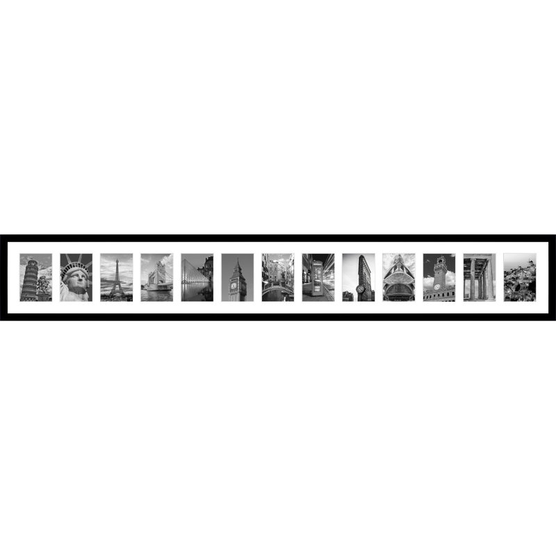 Lalana Wood Picture Frame with Mat, Black