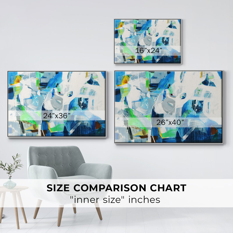 " Down The Rapids ", 25" H x 37" W x 2" D, White Floater Framed Canvas