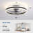 20" Modern Black Low Profile Caged Dimmable Ceiling Fan With Led Light Remote And App Control Reversible Dc Motor-201670310