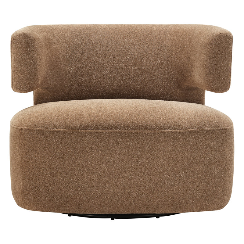 Fauteuil demi-tonneau Bascom, Lin élite chameau