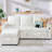 84" L-shaped Pull-out Sleeper Sofa With Storage Chaise, USB Charging Ports & Cup Holders,boucle White