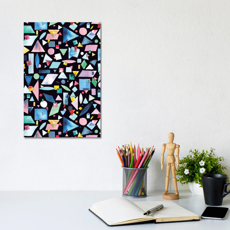 Geometric Pieces Colorful by Ninola Design - Wrapped Canvas Gallery-Wrapped Canvas Giclée, 20.32 cm H x 30.48 cm W
