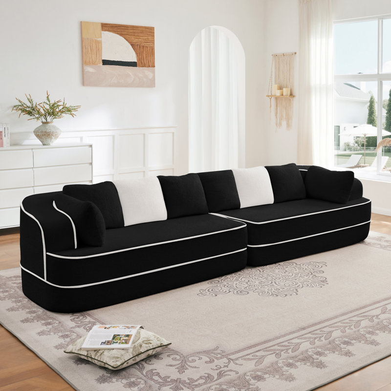 Canapé moelleux et moelleux 135 po, Noir