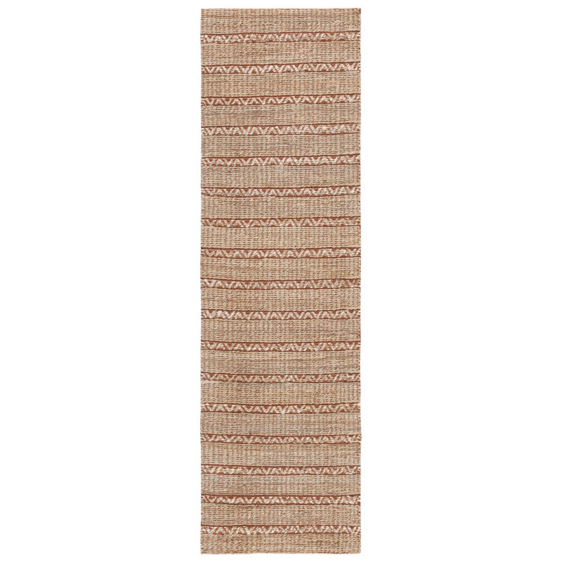 Tapis en jute et coton Iffath, Tapis de couloir 2 pi 3 po x 8 pi