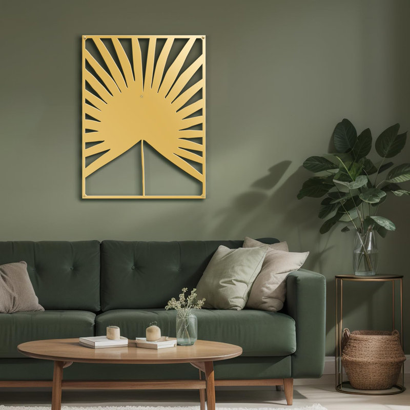 Décoration murale décorative murale en métal, Or, H 30 po x l 22,39 po x P 0,05 po