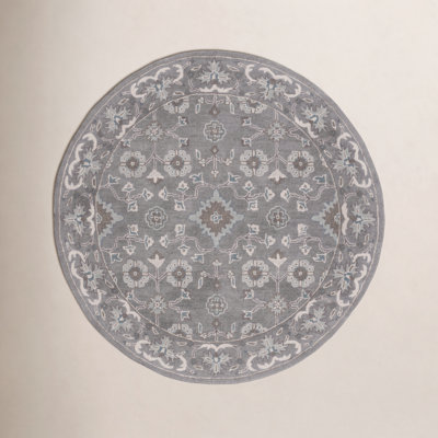Tansy Gray Handmade Wool Oriental Rug