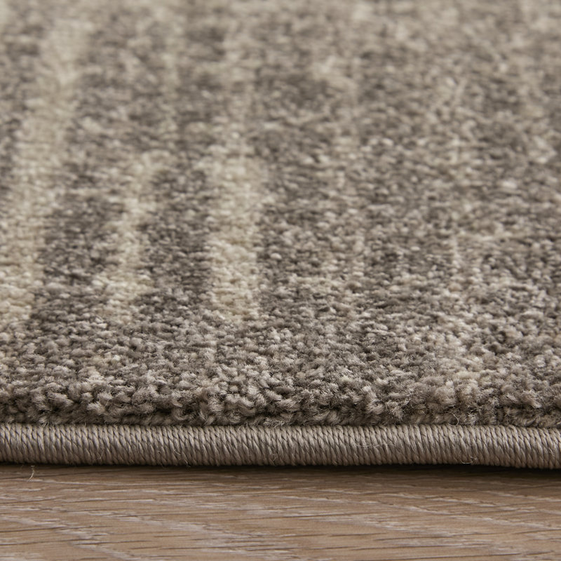 Tapis à motif abstrait moderne ivoire / taupe / rose Roy, Rectangle 9 pi x 12 pi
