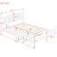 Charmant lit plateforme en bois blanc en taille double avec un style rétro et un cadre de support en lattes de bois fiable