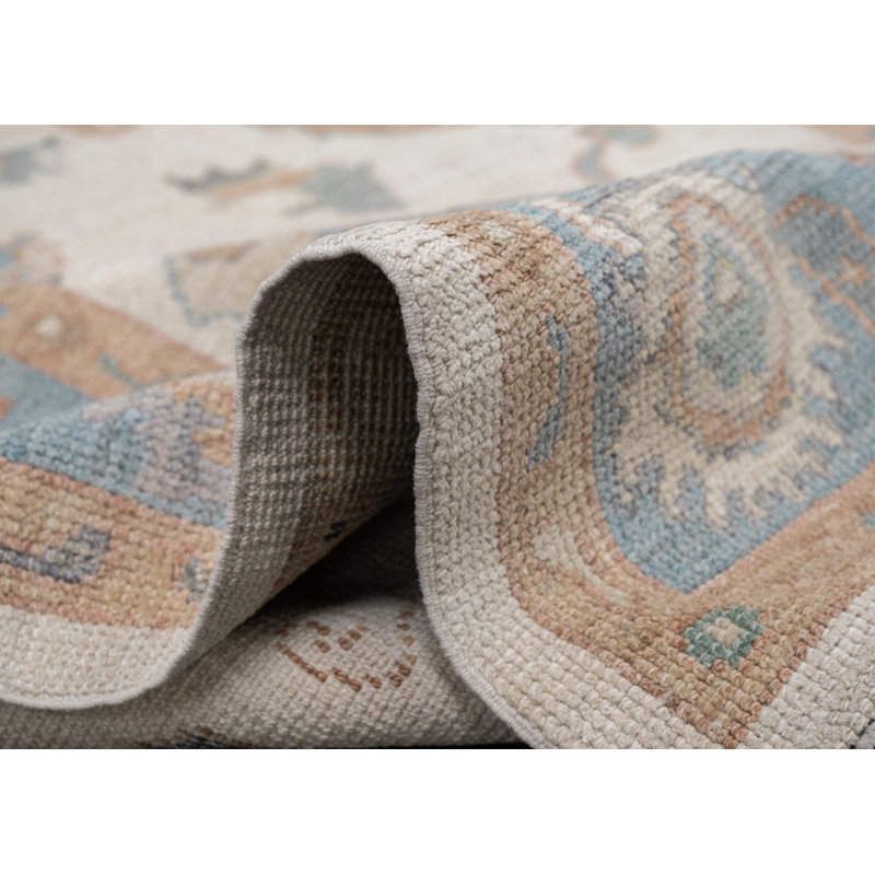 Tapis turc Oushak fait à la main 5 pi 2 po x 7 pi 5 po