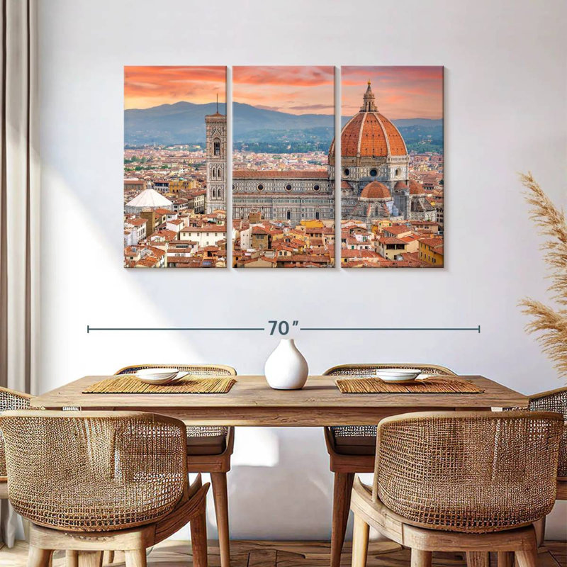 Nicci Il Duomo, Florence, coucher de soleil, Italie, H 36 po x l 57 po
