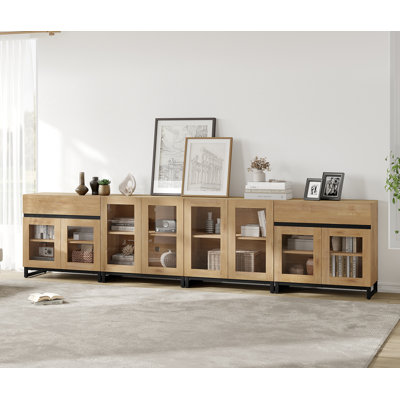 4 In 1 Multifunctional Dresser With Glass Doors And 2 Drawers, Modern Chest Of Drawers With Adjustable Shelf, Closet Organizers And Storage Cabinet For Bedroom