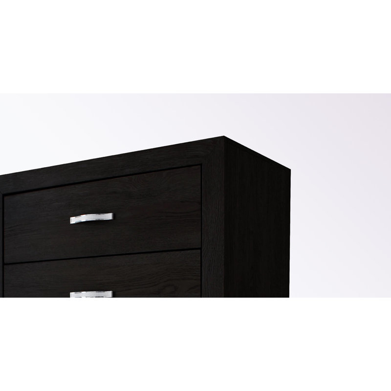 Table de chevet à cadre en bois avec deux tiroirs de rangement, Noir
