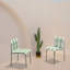 Chaise de salle à manger intérieure et extérieure, bloc de couleur rayé moderne avec siège en PP imperméable et pieds en métal robustes-2022222643