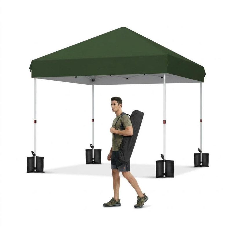 Tente à auvent escamotable 10 x 10, abri facile à monter en fer robuste avec tissu Oxford 210D, abat-jour portatif pour le camping