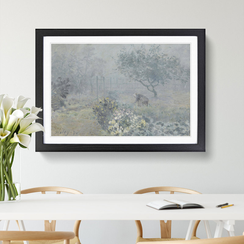 Fog Voisins by Alfred Sisley - Framed Print, 48cm H x 65cm W x 2cm D, Black Framed