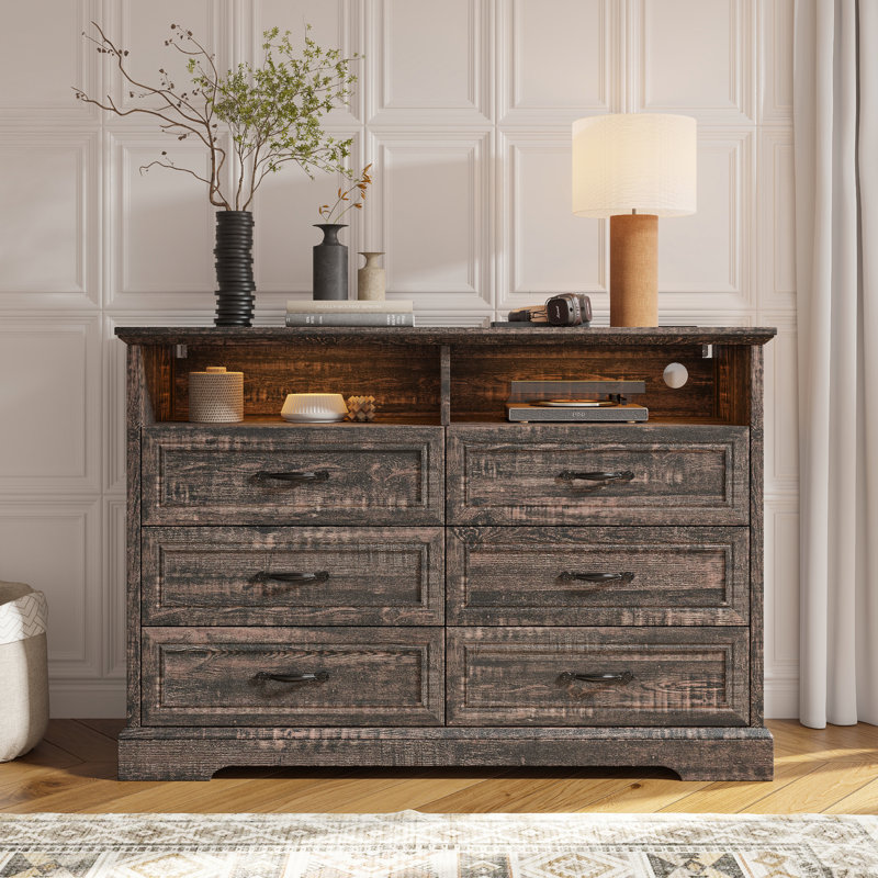 Commode en bois pour chambre à coucher, 6, Brun