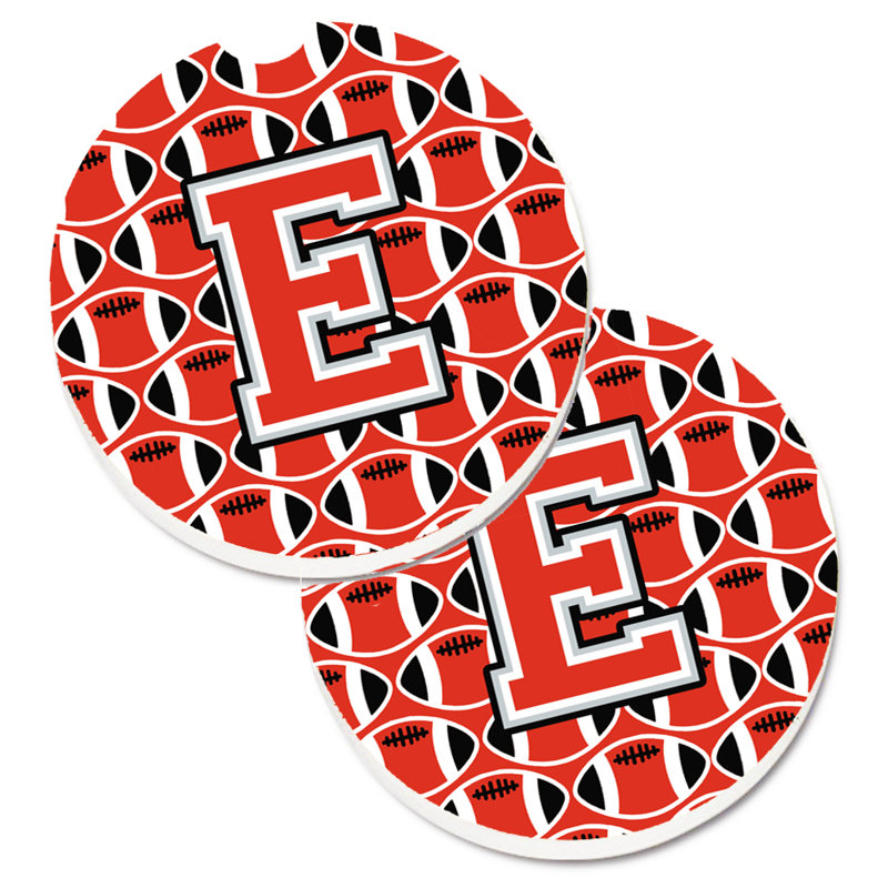 Sous-verre de football, E, Écarlate / gris